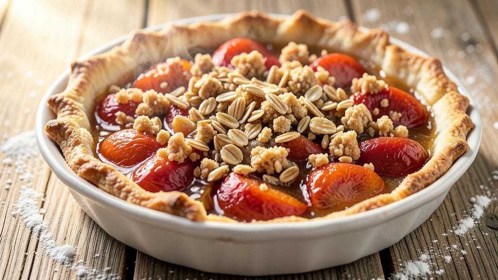 Canned Apricot Pie Recipe: Spiced Fruit Filling With Crisp Pressed Oat Crust