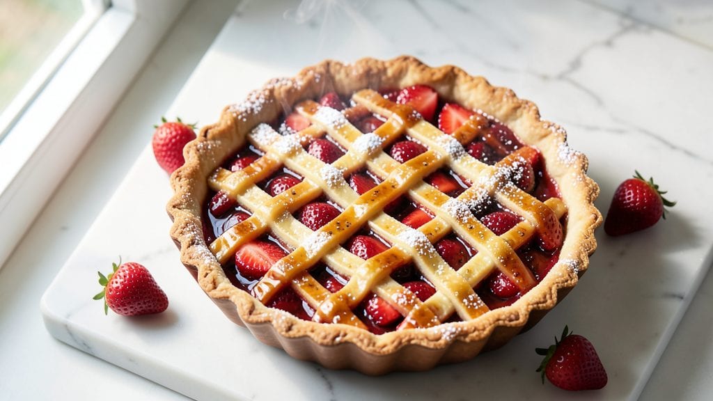Shoney's Strawberry Pie Copycat Recipe: Pressed Oat Crown Crunch With Vanilla Swirl Hearts